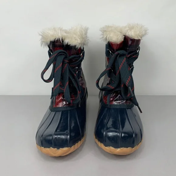 SPORTO Women's Kim Waterproof Plaid Rubber Faux Fur Snow Boots - Picture 3 of 9